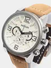 Белый мужские наручные часы Megir ML3010G с хронографом, в подарочной упаковке