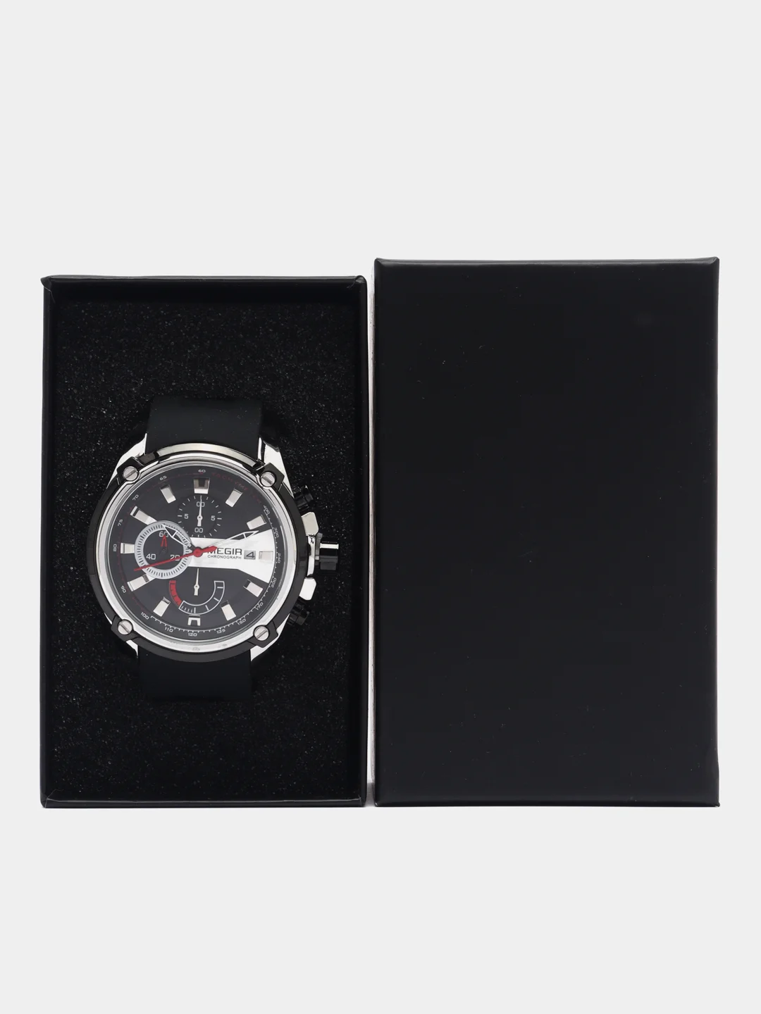 Серебряный наручные часы Megir MN2086G, с хронографом, мужские, в подарочной упаковке