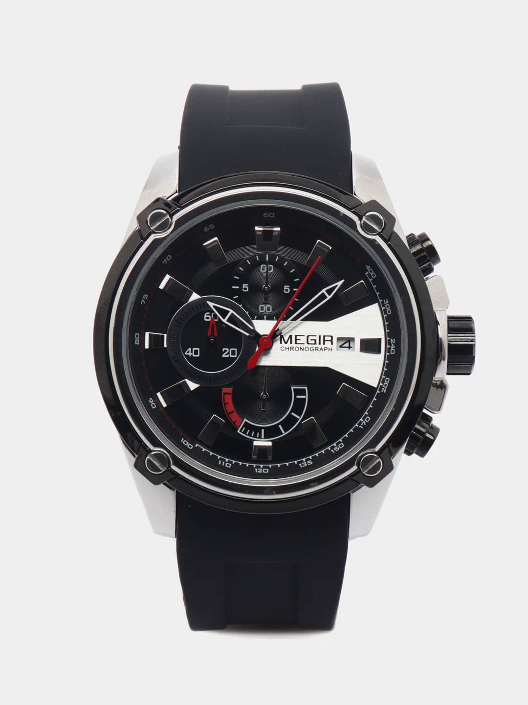 Серебряный наручные часы Megir MN2086G, с хронографом, мужские, в подарочной упаковке