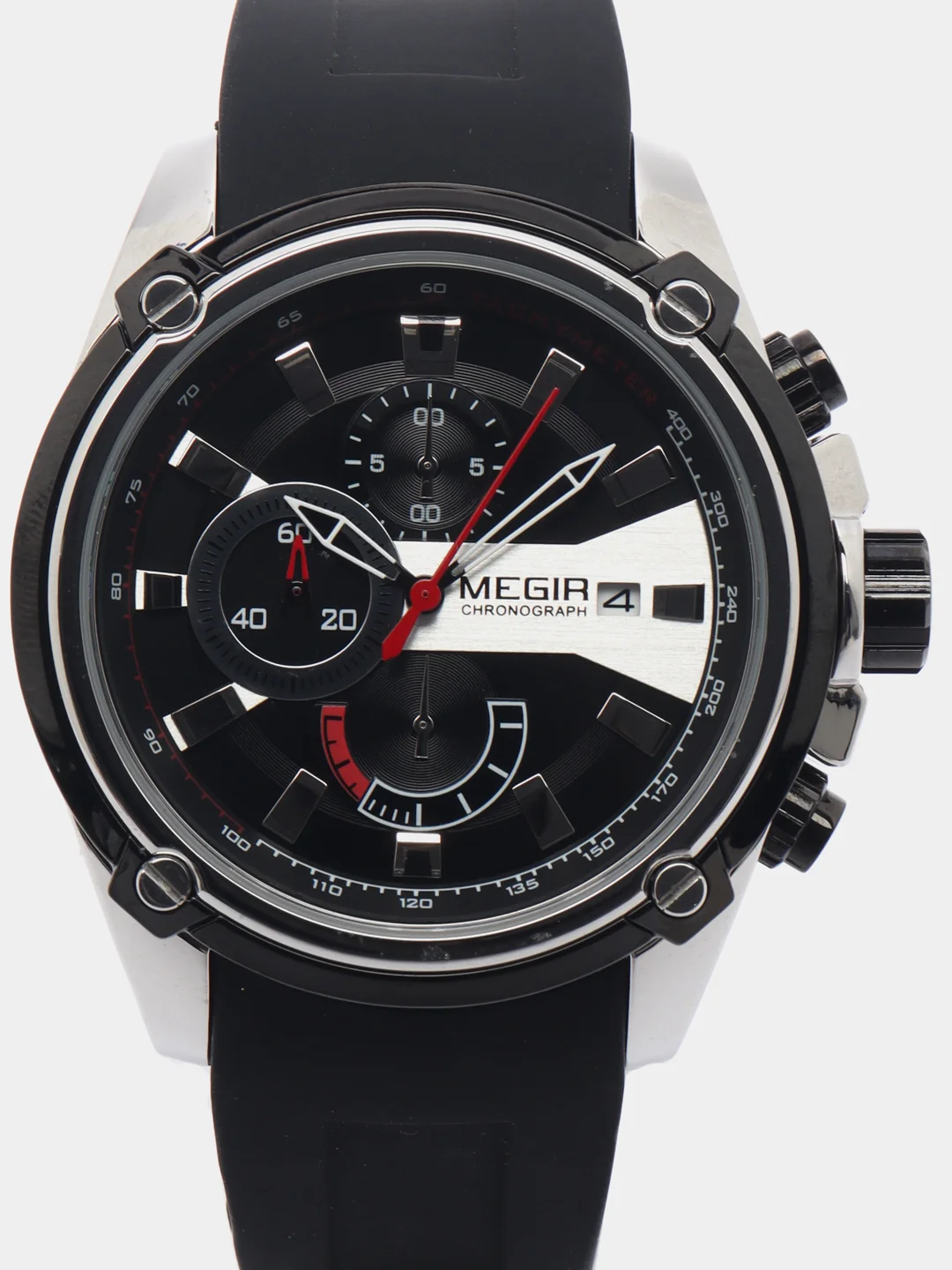 Серебряный наручные часы Megir MN2086G, с хронографом, мужские, в подарочной упаковке