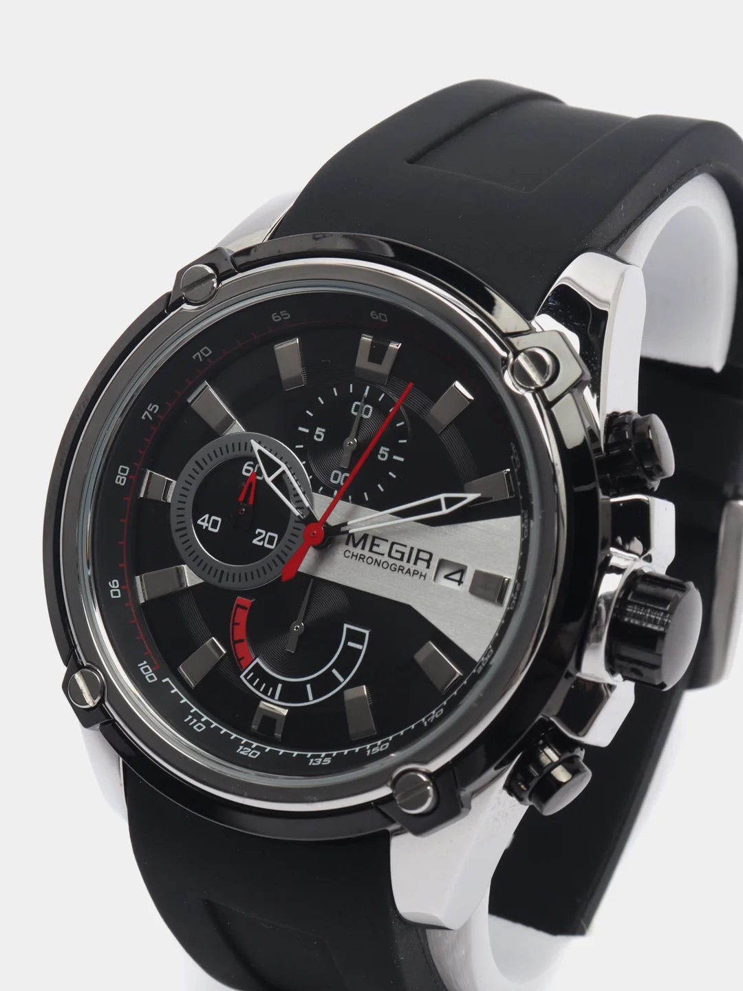 Серебряный наручные часы Megir MN2086G, с хронографом, мужские, в подарочной упаковке
