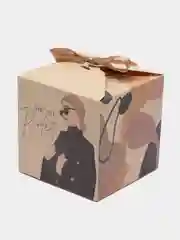 Коралловый меланж коробка подарочная для подарка "Квадратная с рисунком", складная