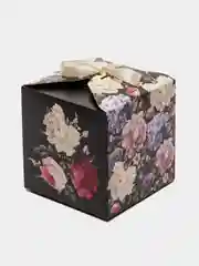 Бордовый коробка подарочная для подарка "Квадратная с рисунком", складная
