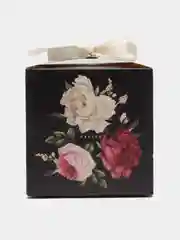 Бордовый коробка подарочная для подарка "Квадратная с рисунком", складная
