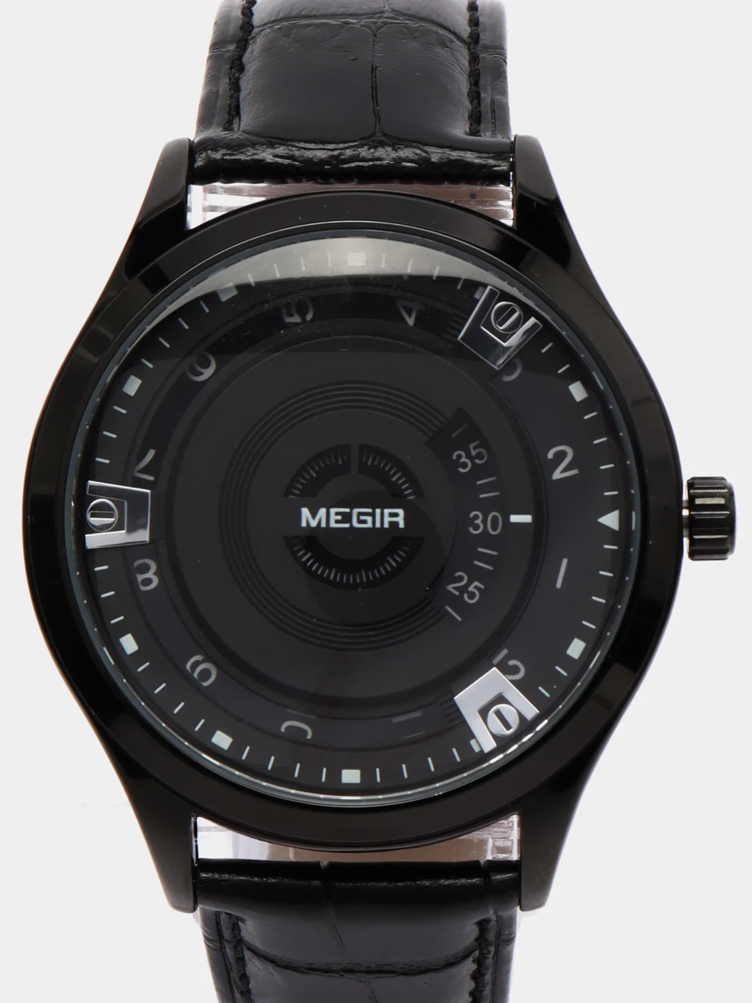 Черный мужские наручные часы Megir ML1067G, с календарём, в подарочной упаковке