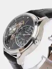 Черный мужские наручные часы скелетоны Megir ML2017G, с хронографом, в подарочной упаковке