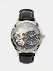 Черный мужские наручные часы скелетоны Megir ML2017G, с хронографом, в подарочной упаковке