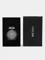 Черный мужские наручные часы Megir MS2010G, с хронографом, в подарочной упаковке
