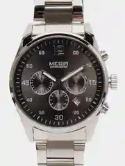 Серый мужские наручные часы Megir MS2010G, с хронографом, в подарочной упаковке