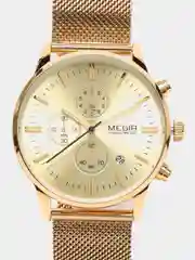 Золотой мужские наручные часы Megir MS2011G, с хронографом, в подарочной упаковке