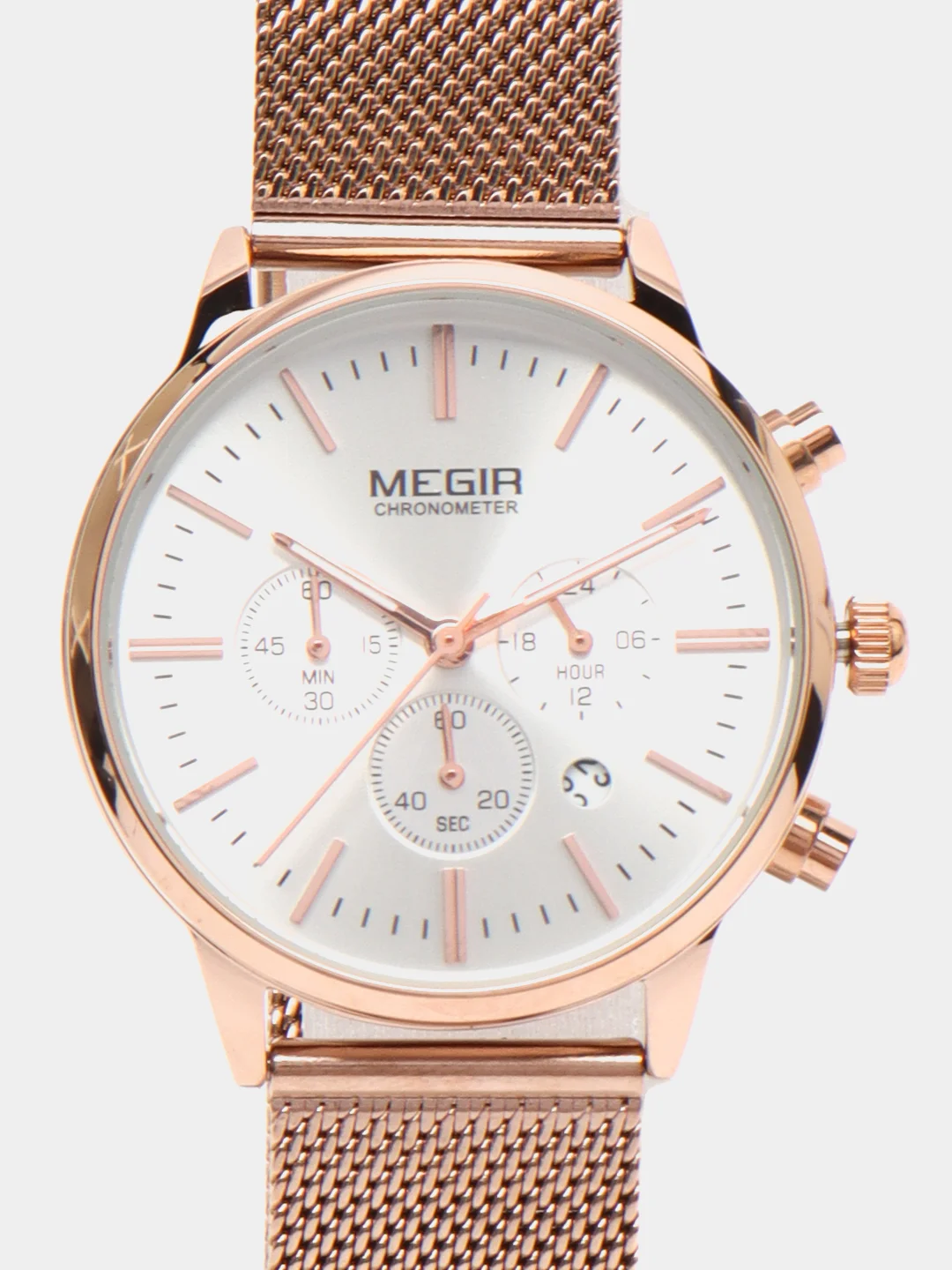 Бронзовый женские наручные часы Megir MS2011L с хронографом, в подарочной упаковке