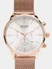 Бронзовый женские наручные часы Megir MS2011L с хронографом, в подарочной упаковке