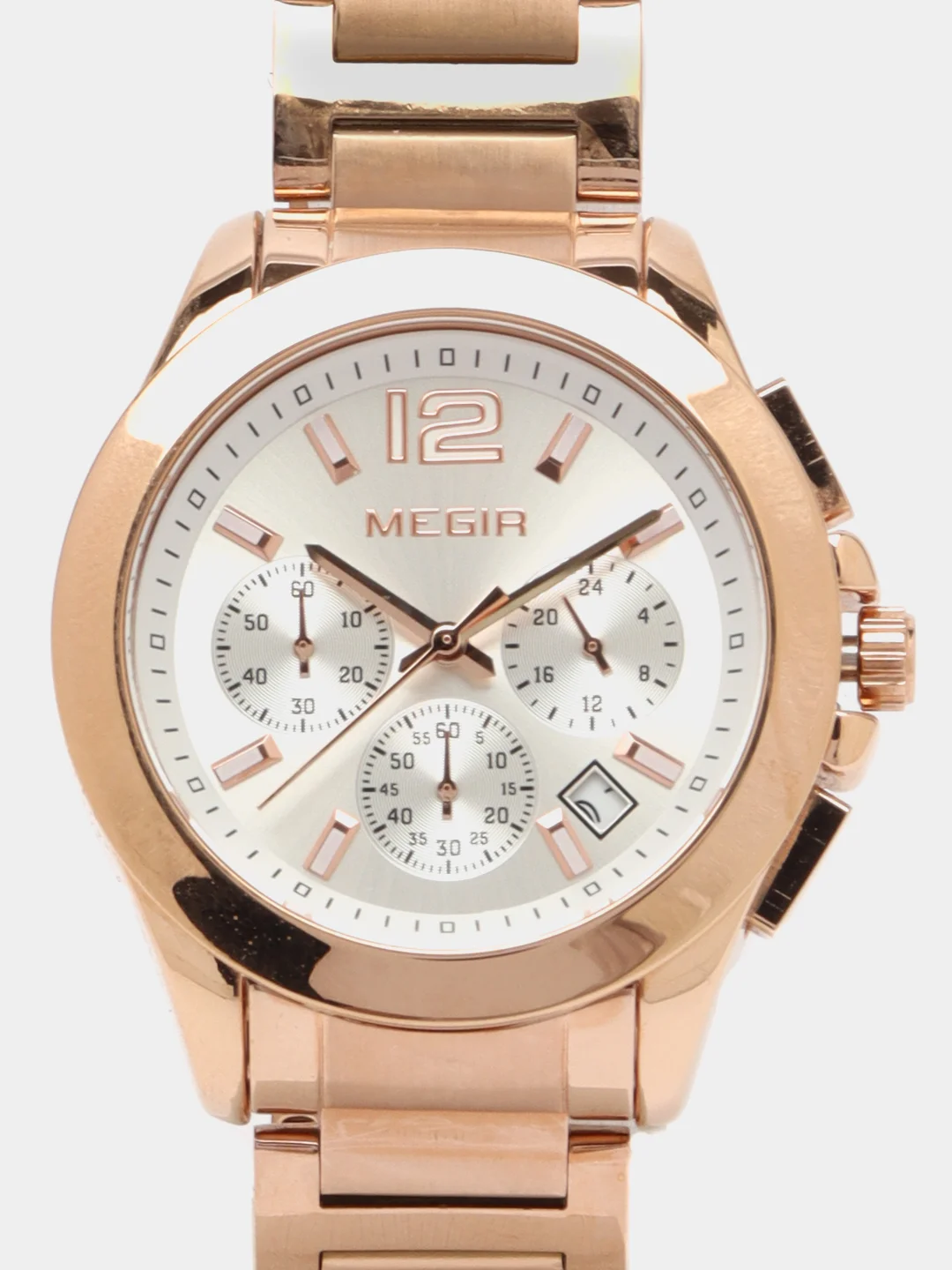 Бронзовый мужские наручные часы Megir MS5006G, с хронографом, в подарочной упаковке
