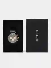 Черный женские наручные часы Megir MS2011L с хронографом, в подарочной упаковке