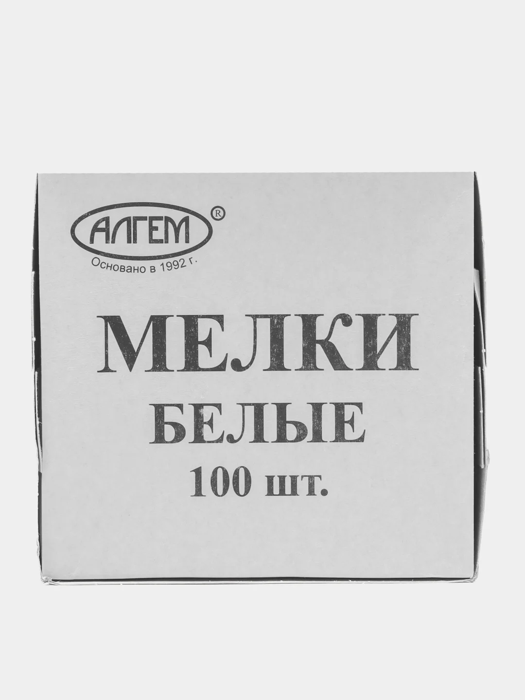 Мел белый для доски школьный Алгем, набор 100 штук, квадратный, 223175