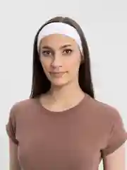 Белый повязка на голову, спортивная, широкая