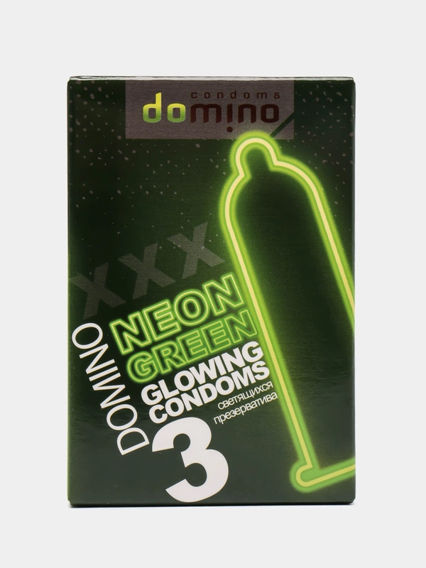 Презервативы Domino "Neon Green", 3 штуки