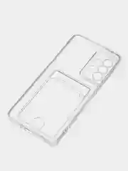 Прозрачный чехол для Samsung Galaxy A73 (Самсунг Галакси А73), с карманом для карты