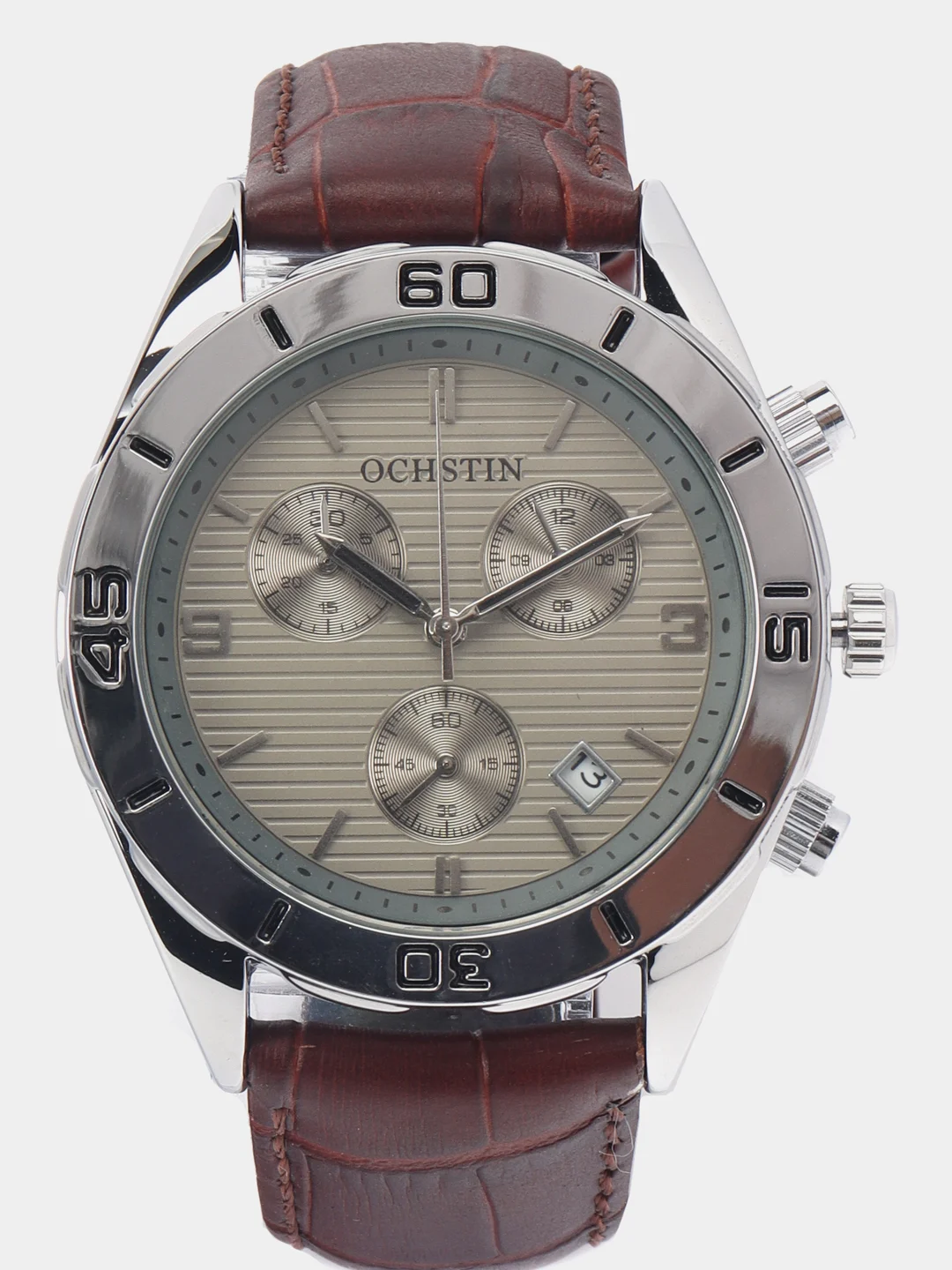 Коричневый мужские наручные часы Ochstin 6113B с хронографом в подарочной упаковке