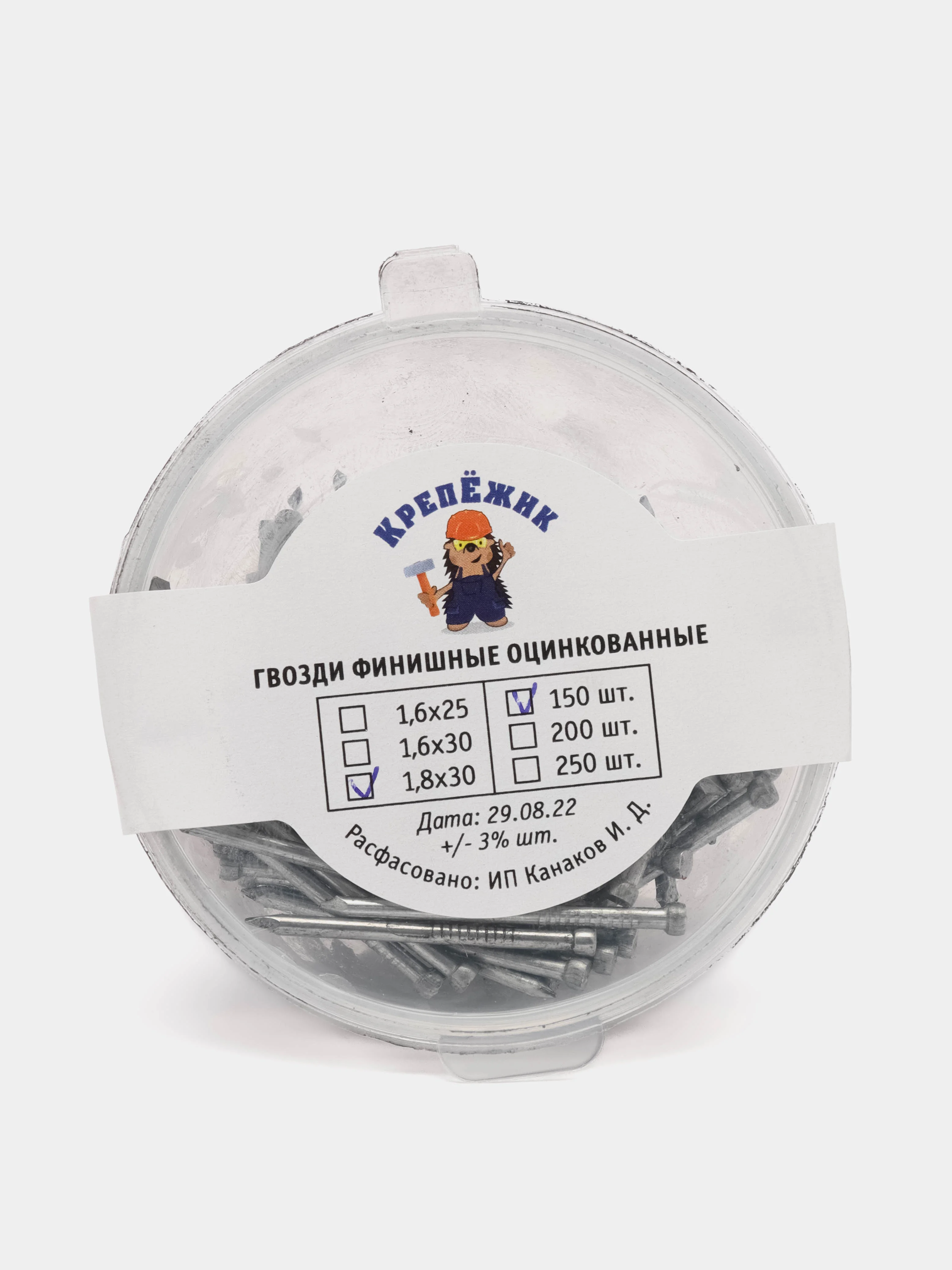 Финишные гвозди оцинкованные 1,8х30