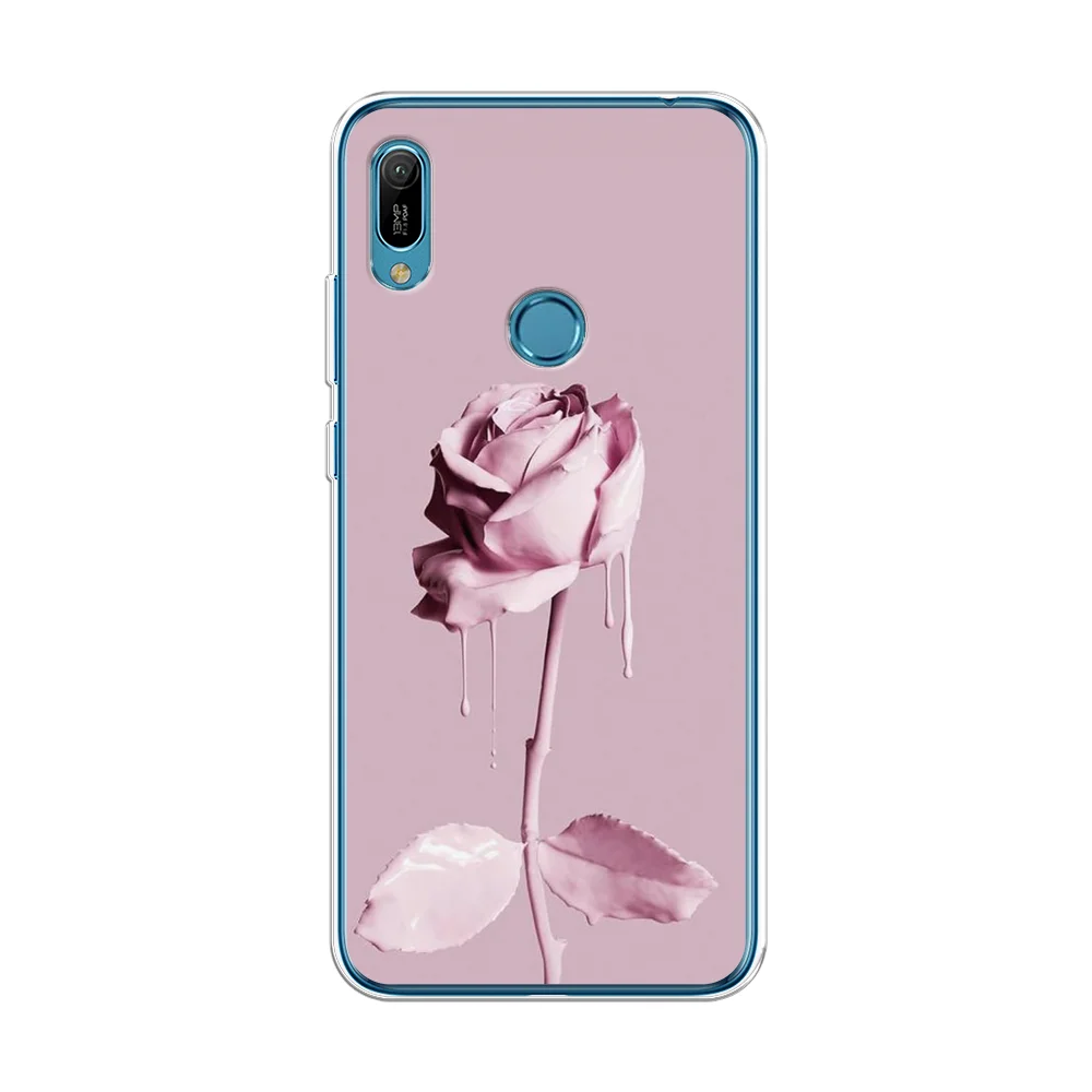 Коралловый меланж силиконовый чехол на Honor 8A/8A Pro/Huawei Y6 2019/Y6s / Хонор 8А прозрачный, с рисунком