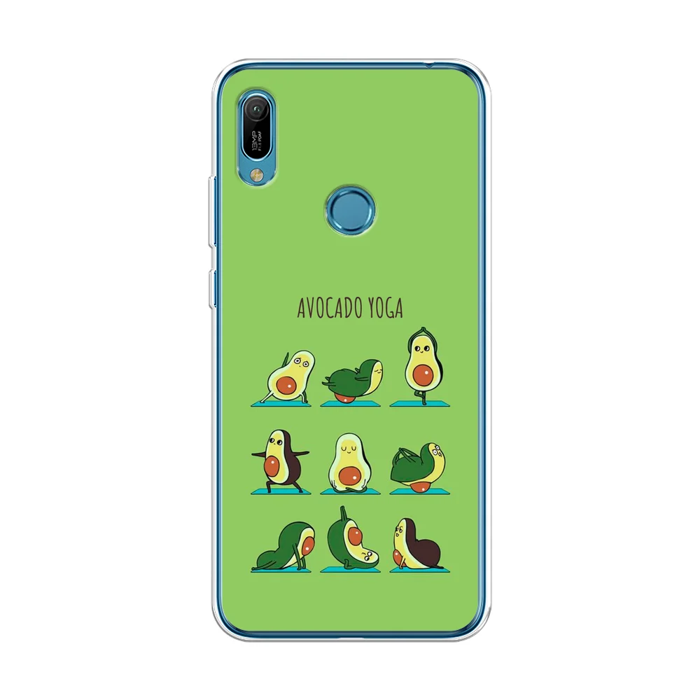 Салатовый силиконовый чехол на Honor 8A/8A Pro/Huawei Y6 2019/Y6s / Хонор 8А прозрачный, с рисунком