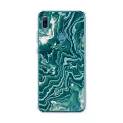 Тёмно-бирюзовый силиконовый чехол на Honor 8A/8A Pro/Huawei Y6 2019/Y6s / Хонор 8А прозрачный, с рисунком