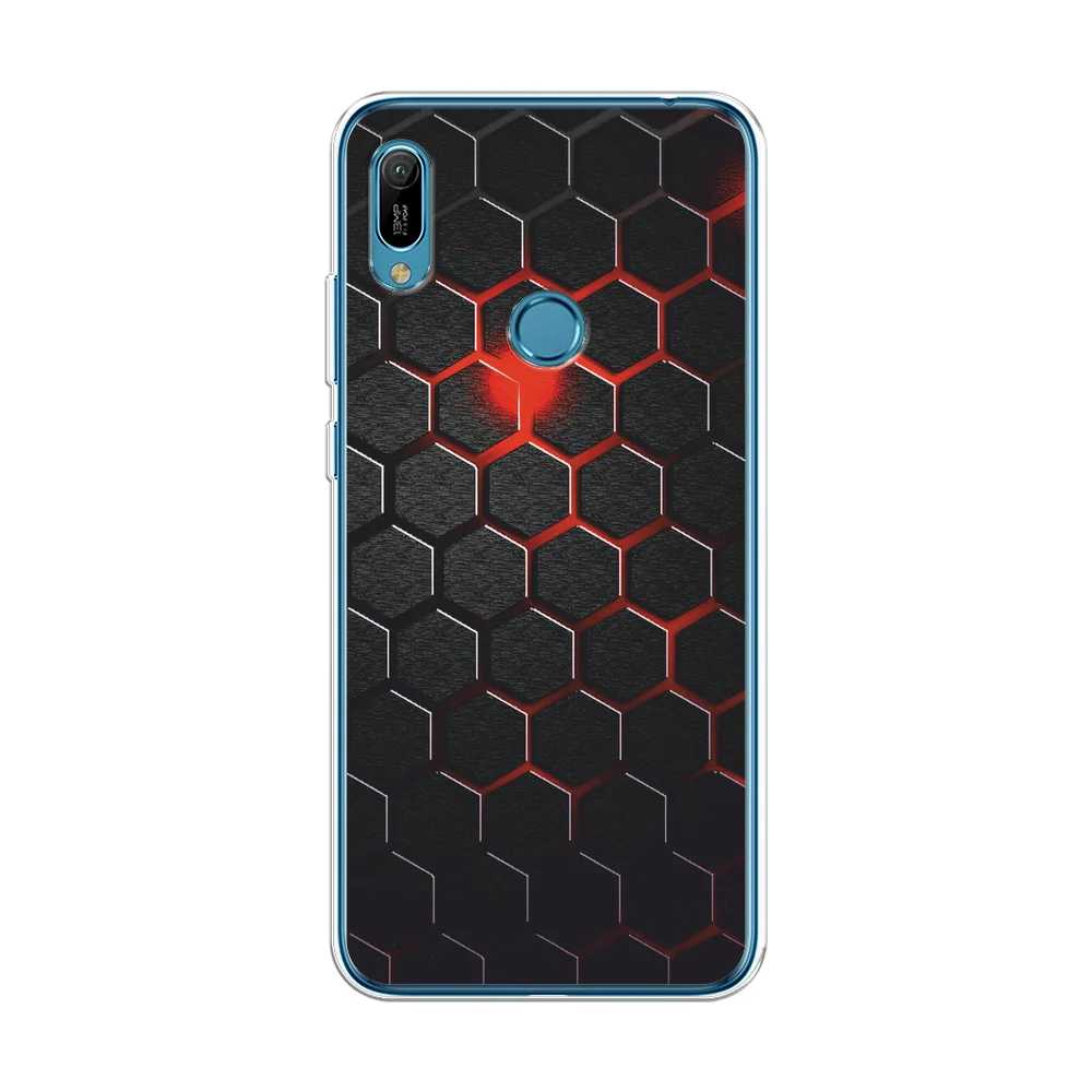 Тёмно-бордовый силиконовый чехол на Honor 8A/8A Pro/Huawei Y6 2019/Y6s / Хонор 8А прозрачный, с рисунком