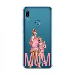 Тёмно-розовый силиконовый чехол на Honor 8A/8A Pro/Huawei Y6 2019/Y6s / Хонор 8А прозрачный, с рисунком