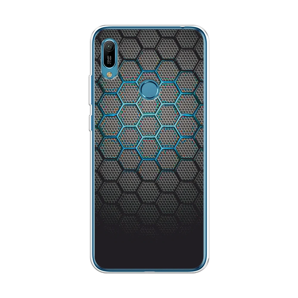 Темно-синий силиконовый чехол на Honor 8A/8A Pro/Huawei Y6 2019/Y6s / Хонор 8А прозрачный, с рисунком