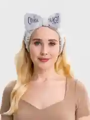 Серый меланж повязка на голову OMG, для косметических процедур/ повязка косметическая