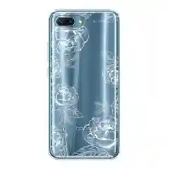 Бежевый меланж силиконовый чехол на Honor 10 / Хонор 10 прозрачный, с рисунком, защита камеры