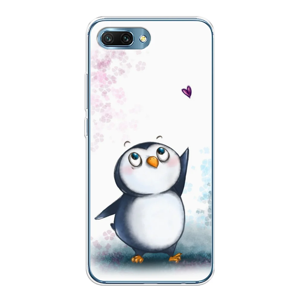 Морской силиконовый чехол на Honor 10 / Хонор 10 прозрачный, с рисунком, защита камеры