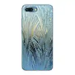 Небесно-голубой силиконовый чехол на Honor 10 / Хонор 10 прозрачный, с рисунком, защита камеры