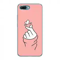 Пастельно-коралловый силиконовый чехол на Honor 10 / Хонор 10 прозрачный, с рисунком, защита камеры