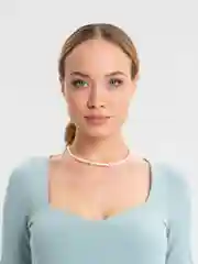 Бирюзовый чокер-цепочка на Новый год из бисера