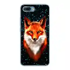 Рыжий силиконовый чехол на Honor 10 / Хонор 10 прозрачный, с рисунком, защита камеры