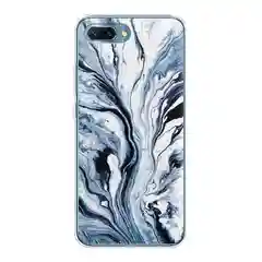 Сиреневый силиконовый чехол на Honor 10 / Хонор 10 прозрачный, с рисунком, защита камеры