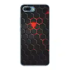 Тёмно-бордовый силиконовый чехол на Honor 10 / Хонор 10 прозрачный, с рисунком, защита камеры
