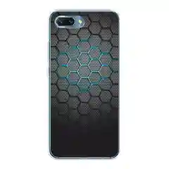 Темно-синий силиконовый чехол на Honor 10 / Хонор 10 прозрачный, с рисунком, защита камеры