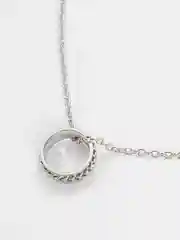 Серебряный цепочка на шею с кольцом, 65 см