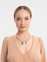 Серебряный цепочка двухслойная на шею, 41-50 см