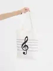 Сумка "Скрипичный ключ", белая