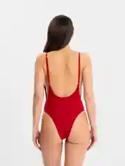 Бордовый женский слитный купальник, однотонный
