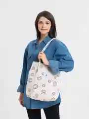 Бежевый сумка-шоппер вельветовая