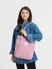 Розовый сумка-шоппер вельветовая