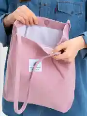 Розовый сумка-шоппер вельветовая