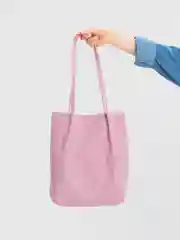 Розовый сумка-шоппер вельветовая