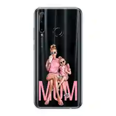 Тёмно-розовый чехол на Honor 10i/20 Lite 2019/20e/Huawei P Smart Plus 2019 / Хонор 10i прозрачный