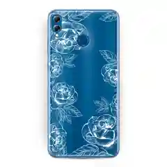 Бежевый меланж силиконовый чехол на Honor 8X / Хонор 8Х прозрачный, с рисунком, защита камеры